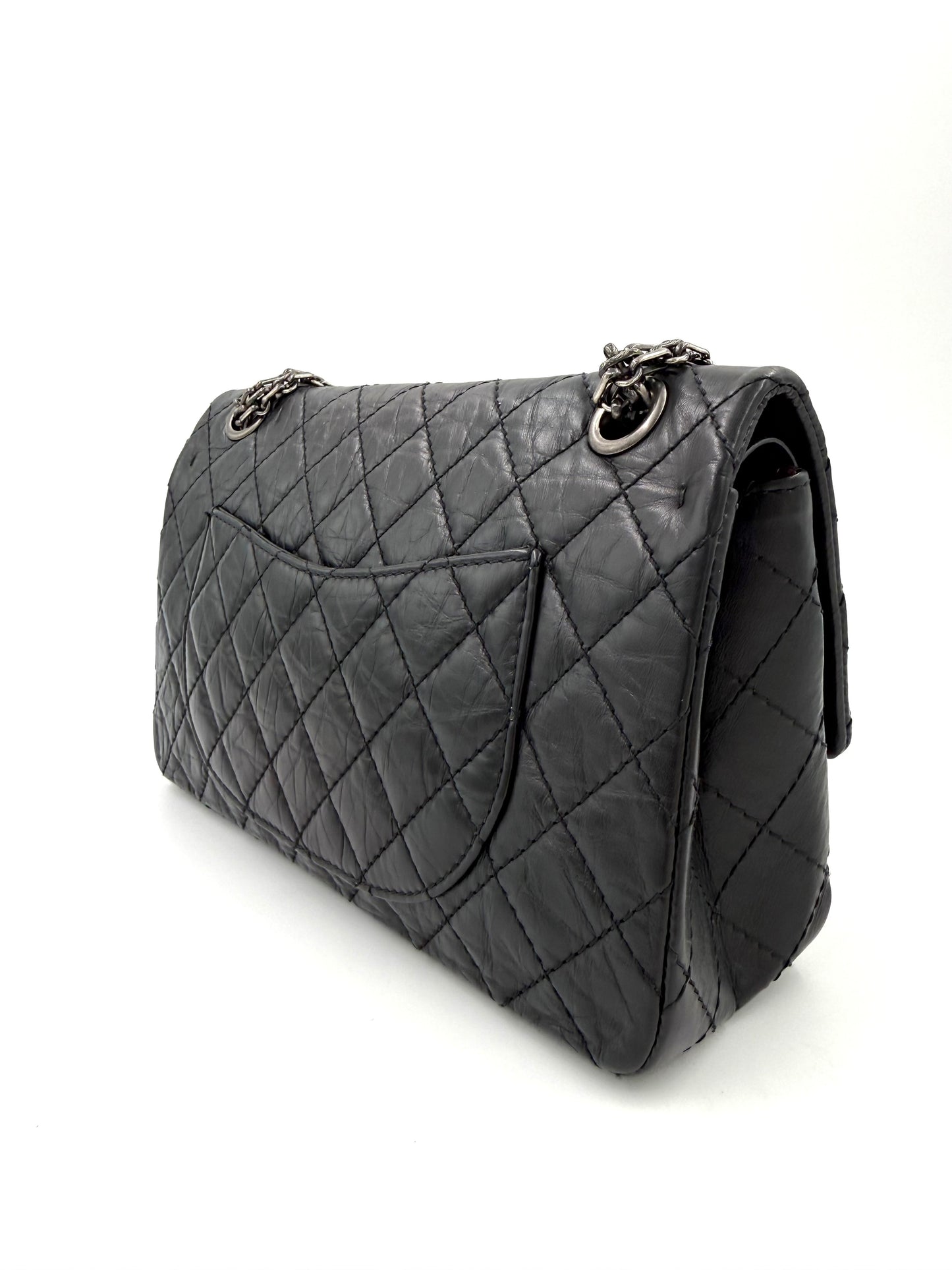 CHANEL 2.55 Double Flap small Kalbsleder schwarz SHW