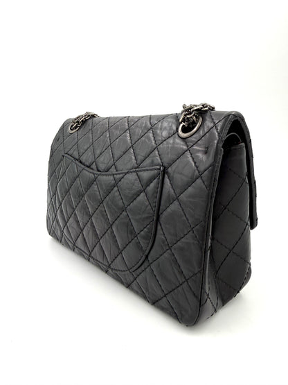 CHANEL 2.55 Double Flap small Kalbsleder schwarz SHW
