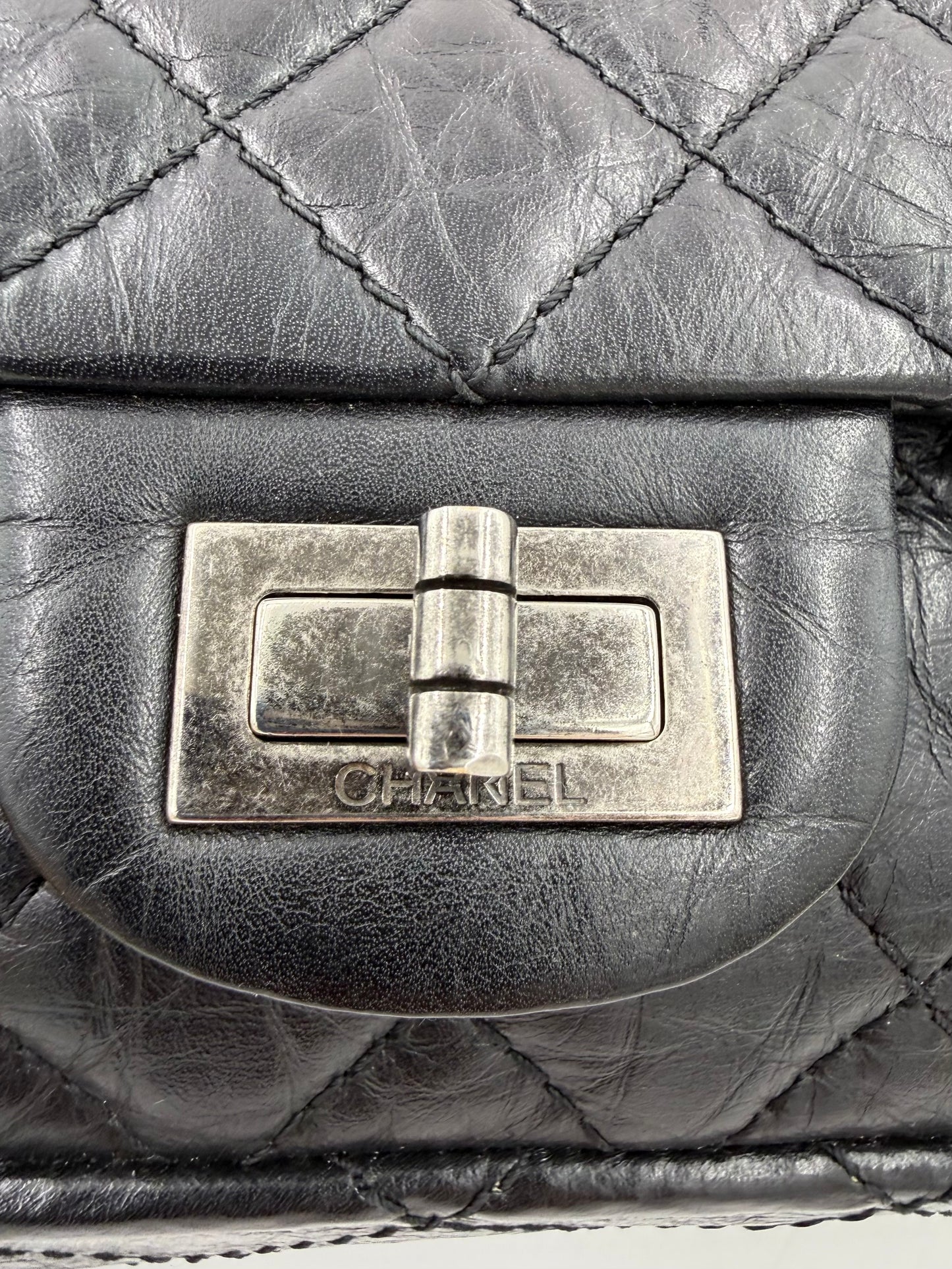 CHANEL 2.55 Double Flap small Kalbsleder schwarz SHW