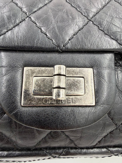 CHANEL 2.55 Double Flap small Kalbsleder schwarz SHW