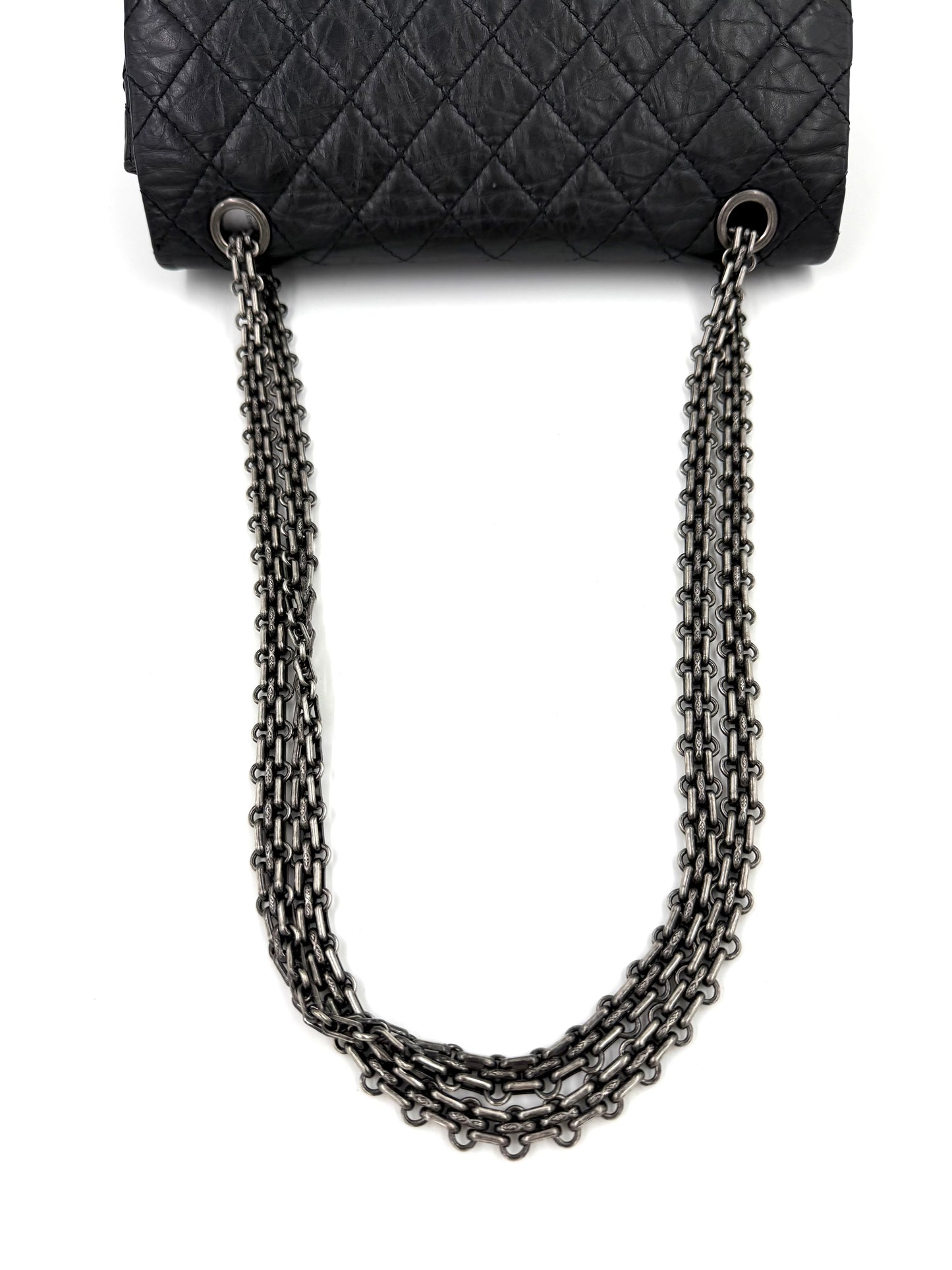 CHANEL 2.55 Double Flap small Kalbsleder schwarz SHW