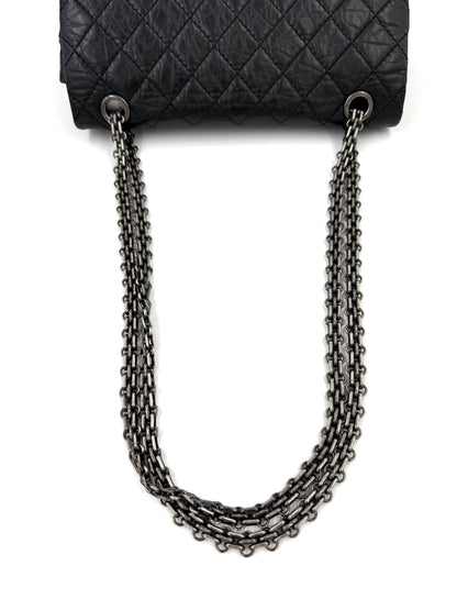 CHANEL 2.55 Double Flap small Kalbsleder schwarz SHW