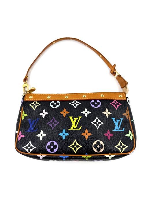 LOUIS VUITTON Pochette Accessoires Multicolor x Murakami schwarz