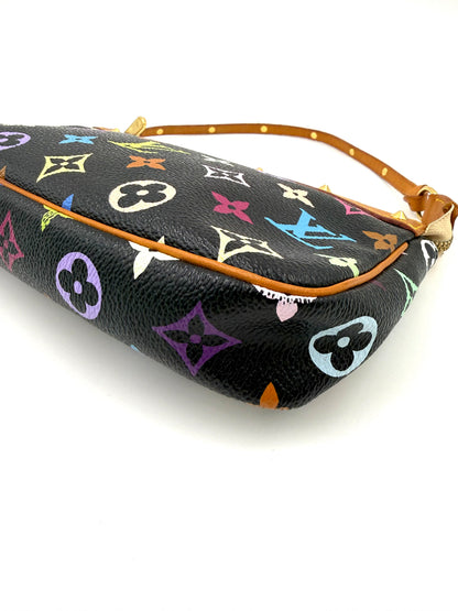 LOUIS VUITTON Pochette Accessoires Multicolor x Murakami schwarz