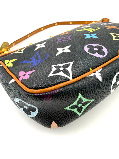 LOUIS VUITTON Pochette Accessoires Multicolor x Murakami schwarz