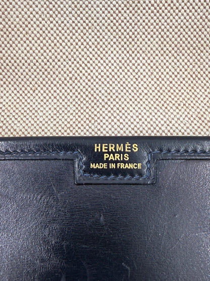 HERMÈS Jige 29 Boxleder navy - Clutch & Macarons - O im Kreis - Clutch & Macarons - 