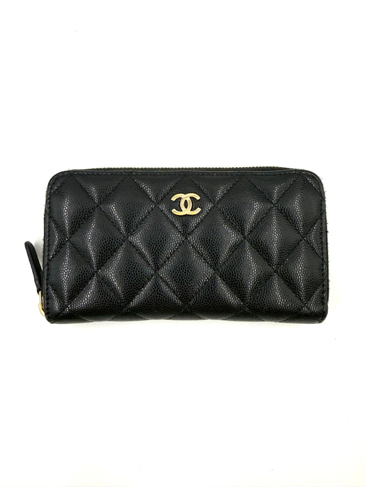 CHANEL Wallet Caviar schwarz GHW