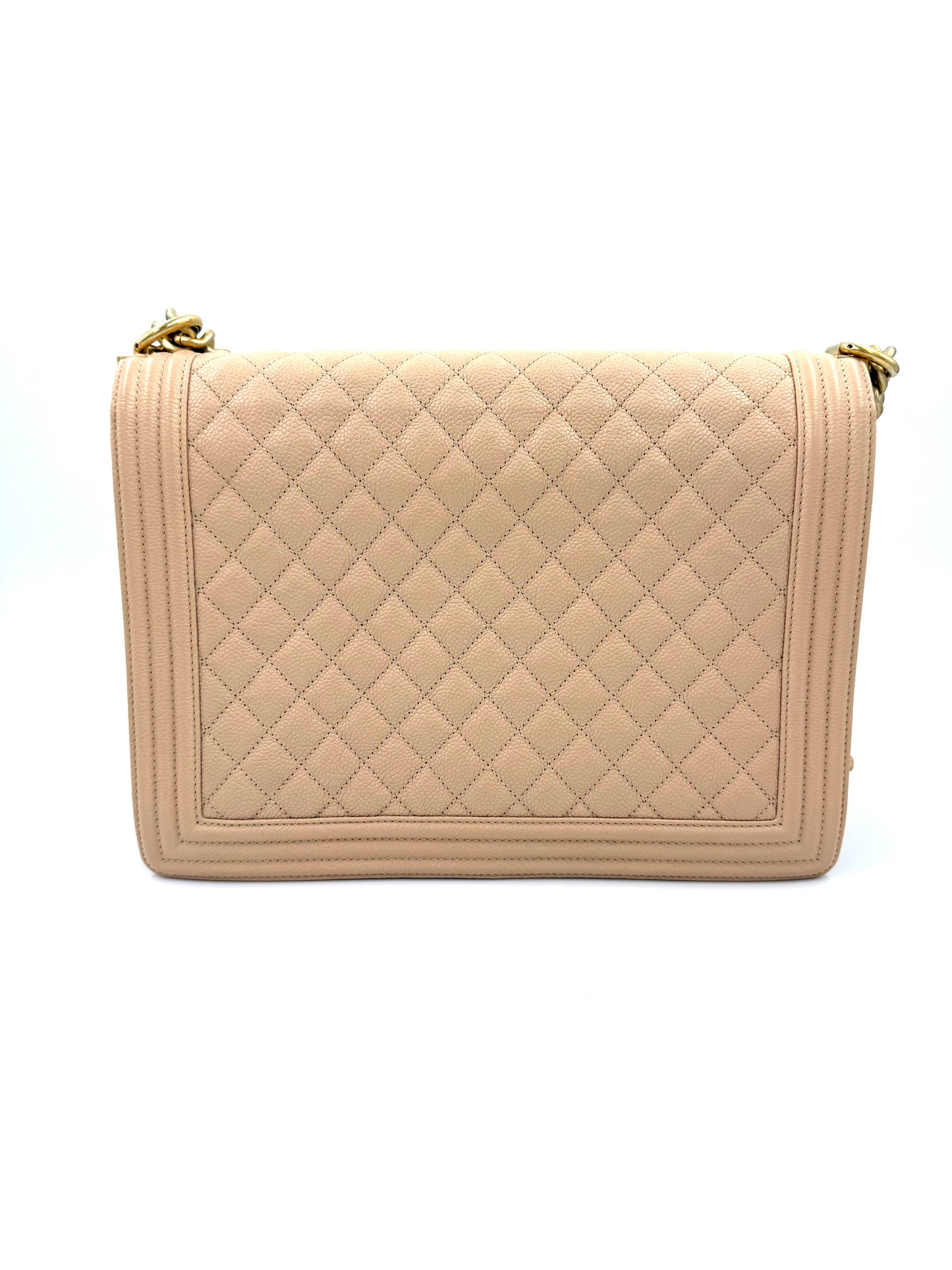 CHANEL Boy Bag large Caviar creme GHW
