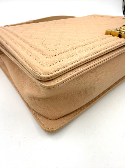 CHANEL Boy Bag large Caviar creme GHW