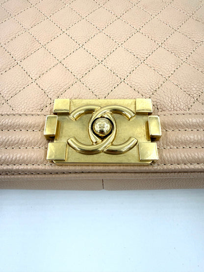 CHANEL Boy Bag large Caviar creme GHW