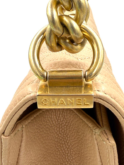 CHANEL Boy Bag large Caviar creme GHW