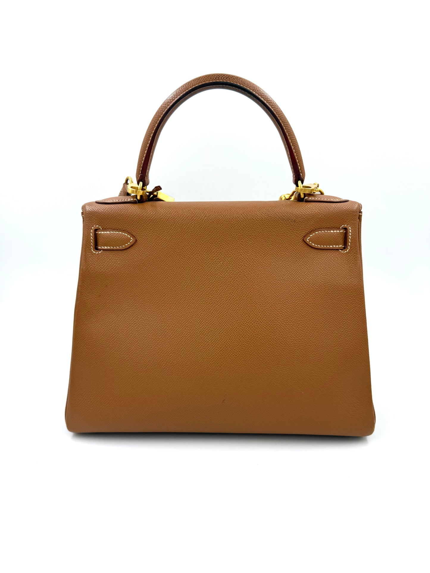 HERMÈS Kelly 28 Courchevel gold GHW