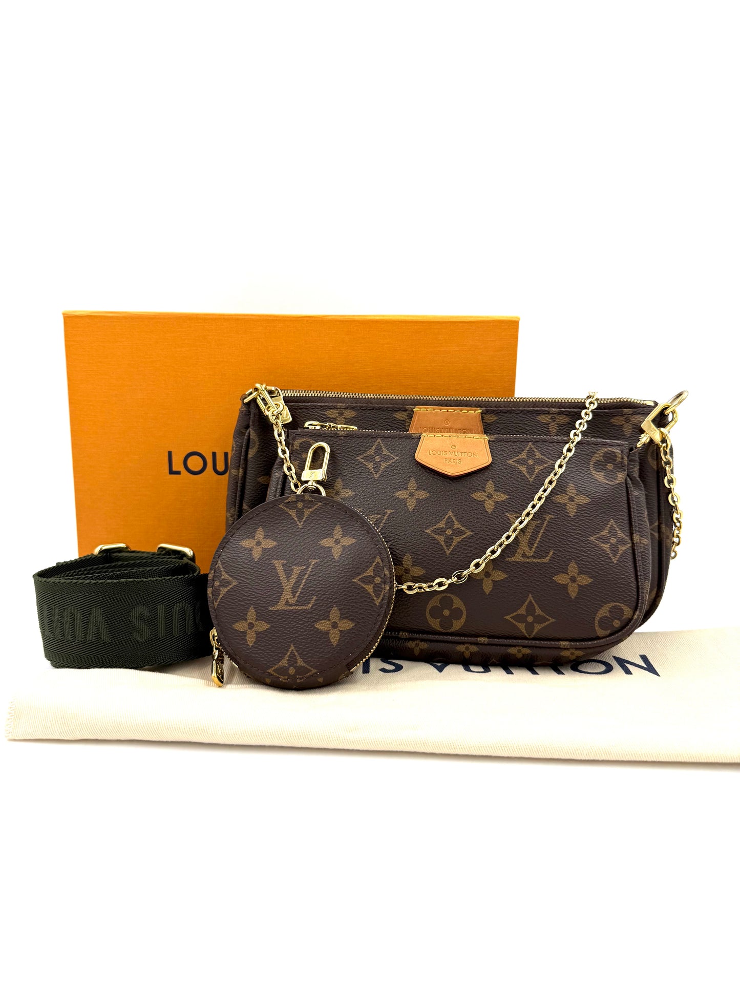LOUIS VUITTON Multi Pochette Monogram Canvas Khaki
