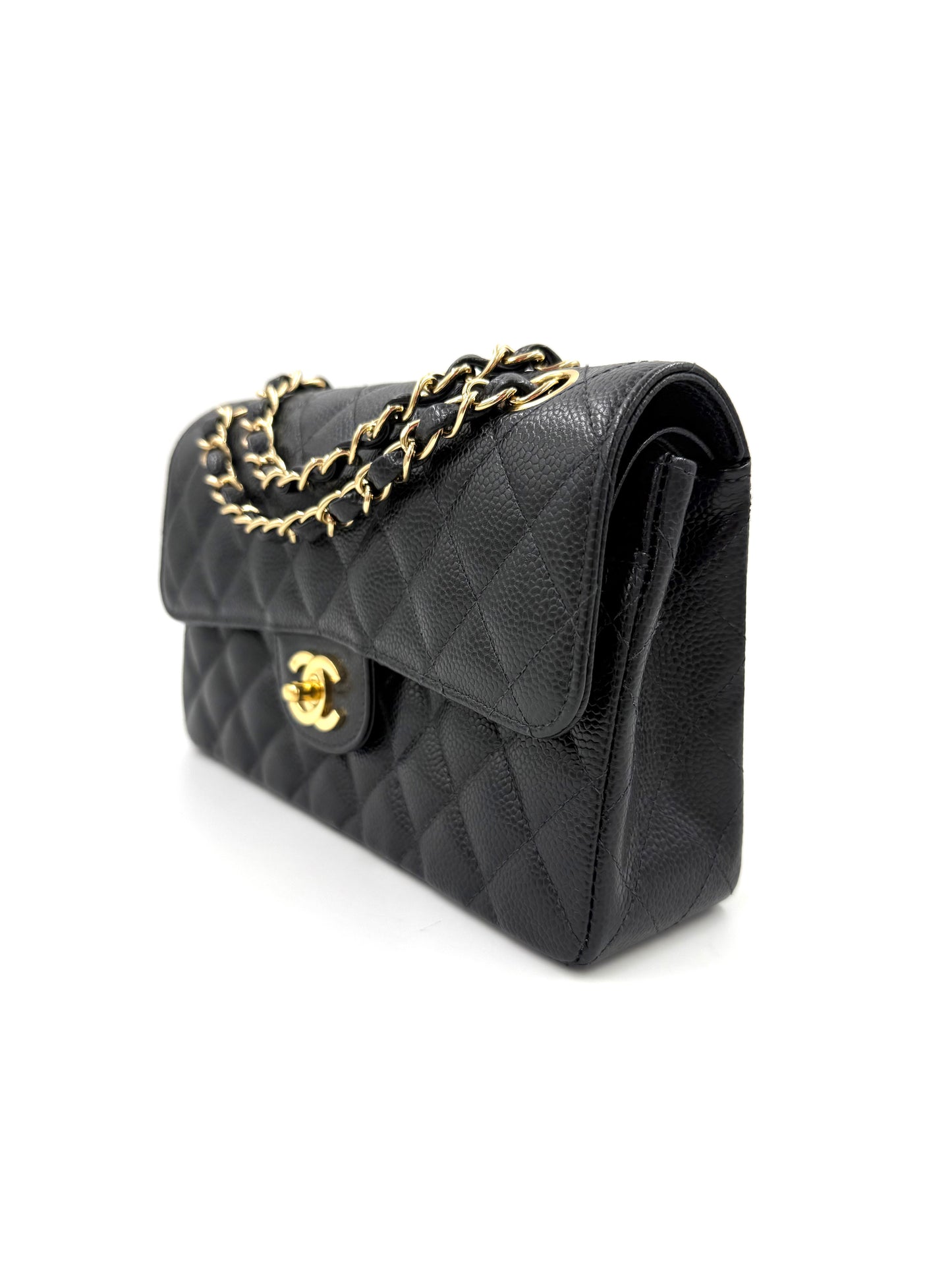 CHANEL Timeless Double Flap medium Caviar schwarz GHW