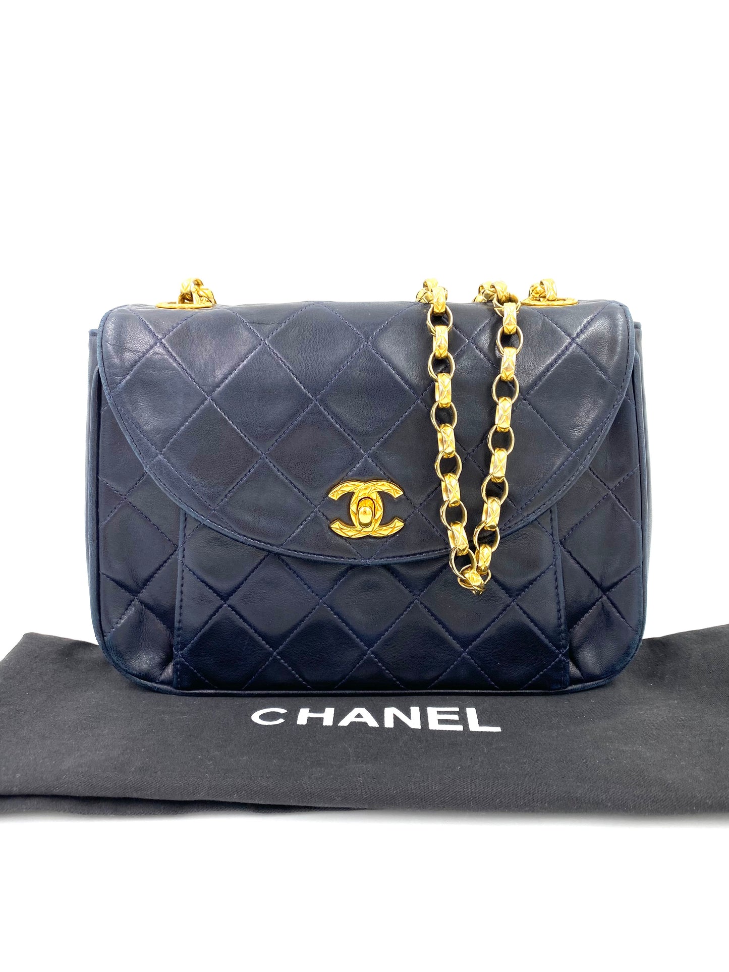 CHANEL Single Flap Bag dunkelblau