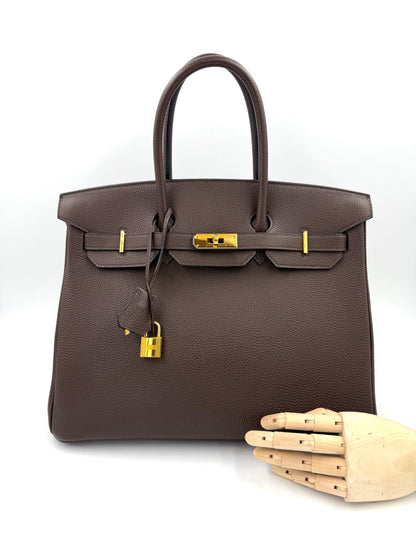 HERMÈS Birkin 35 Togo Marrone GHW