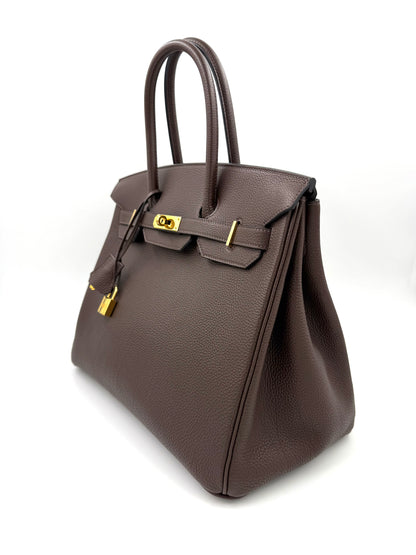 HERMÈS Birkin 35 Togo Marrone GHW