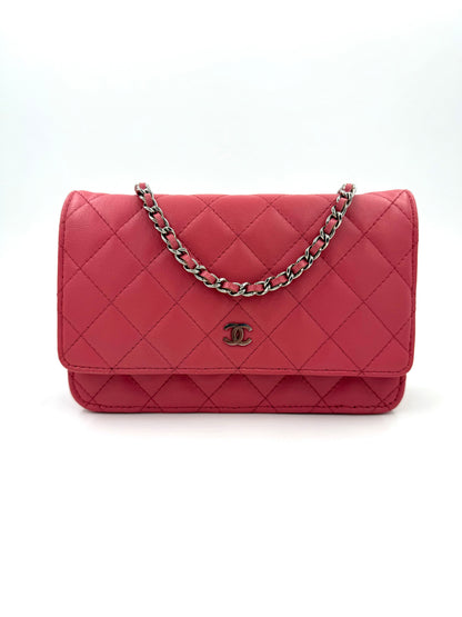 CHANEL Wallet on Chain WoC Lammleder pink SHW
