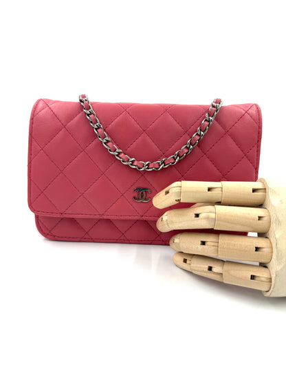 CHANEL Wallet on Chain WoC Lammleder pink SHW