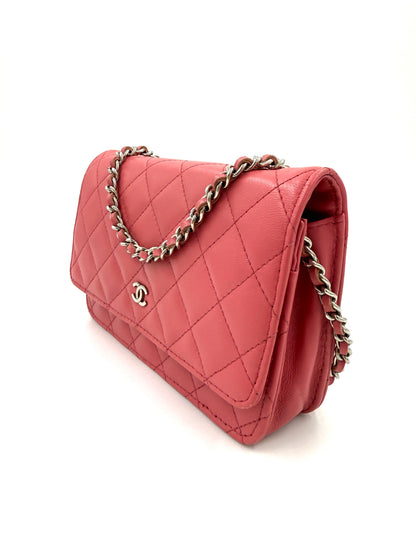 CHANEL Wallet on Chain WoC Lammleder pink SHW