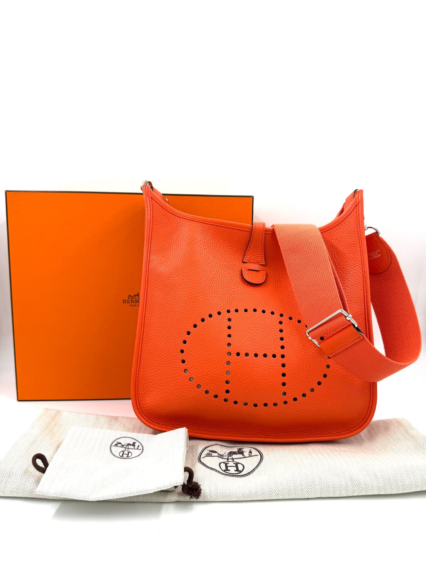 HERMÈS Evelyne 33 Poppy Clemenceleder PHW
