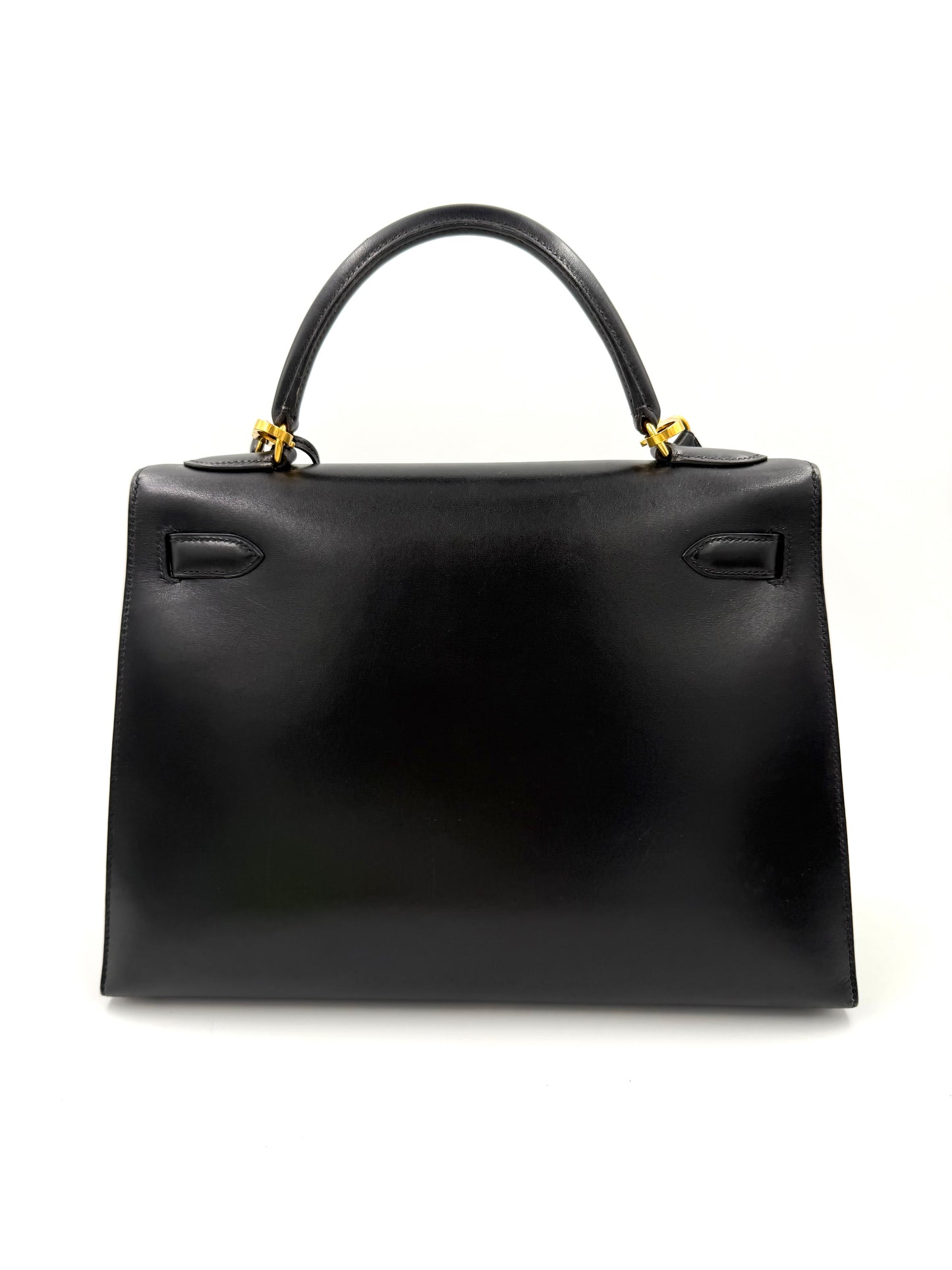 HERMÈS Kelly 32 Boxleder schwarz GHW