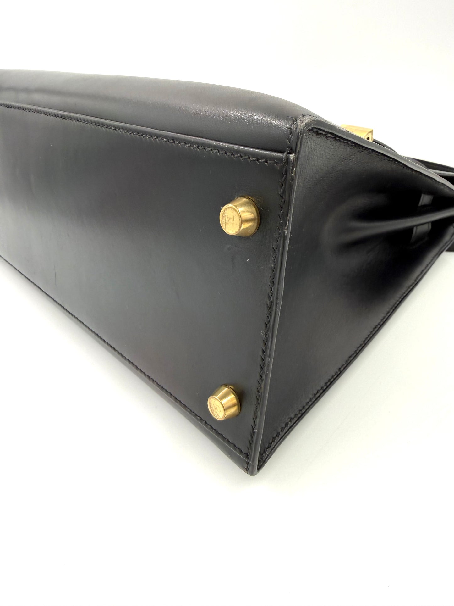 HERMÈS Kelly 32 Boxleder schwarz GHW