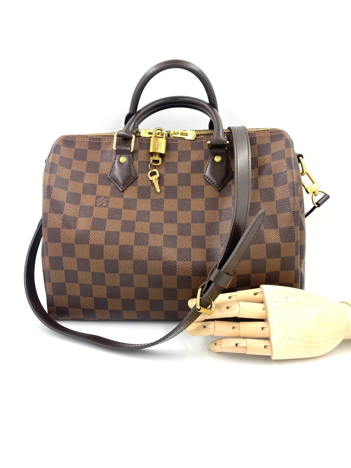 LOUIS VUITTON Speedy Bandouliere 30 Damier Ebene