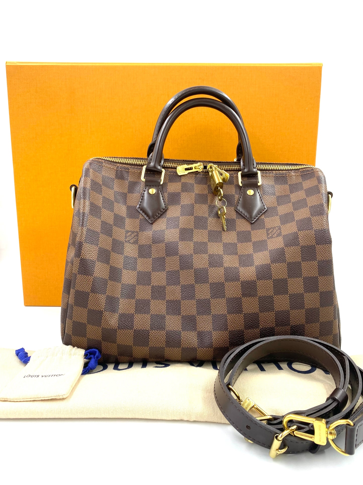 LOUIS VUITTON Speedy Bandouliere 30 Damier Ebene