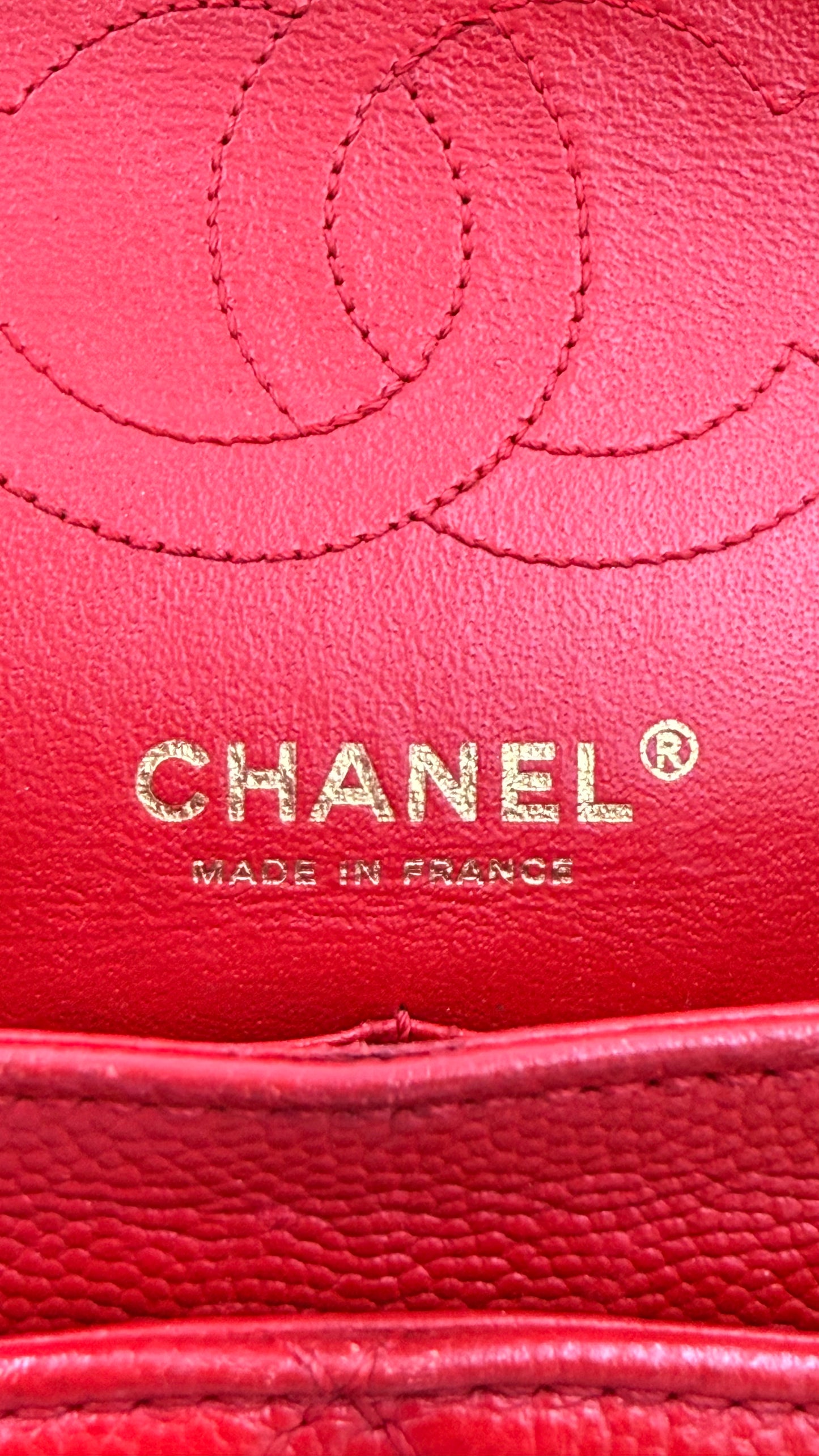 CHANEL 2.55 Double Flap Caviar rouge