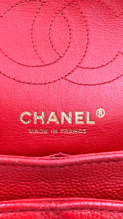 CHANEL 2.55 Double Flap Caviar rouge