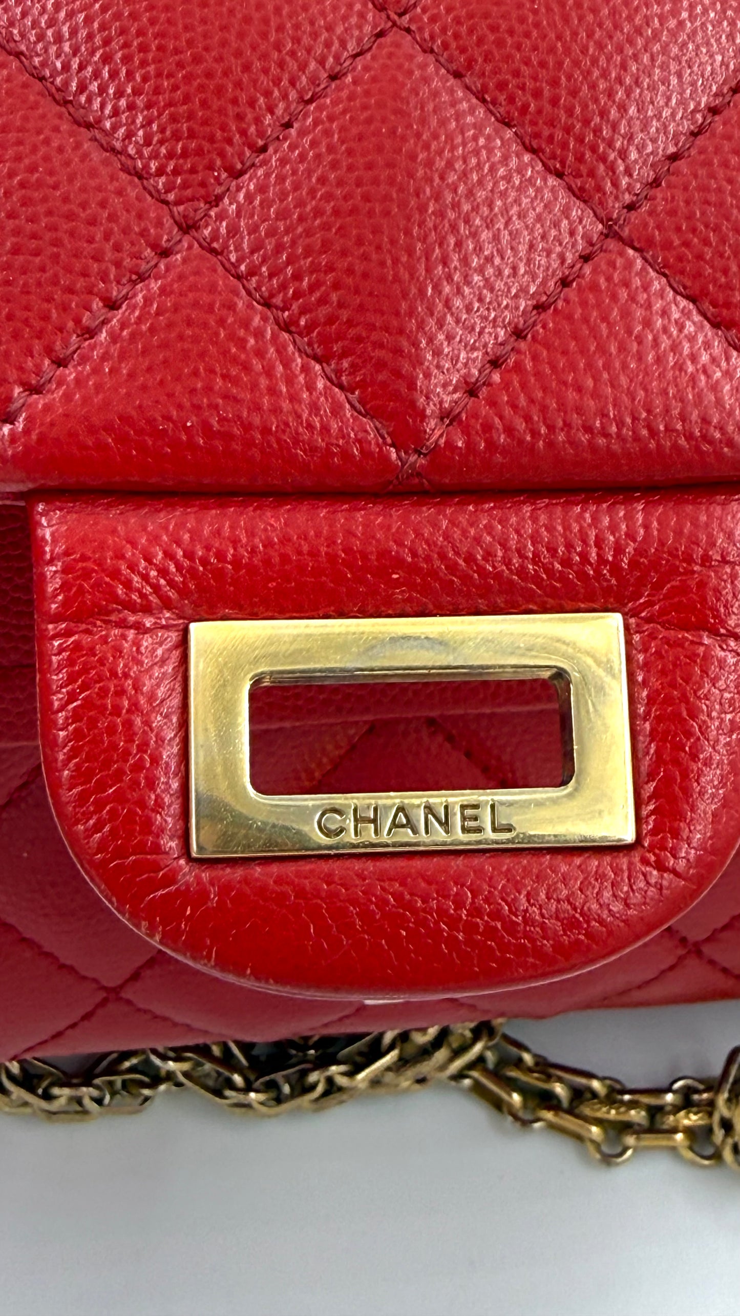 CHANEL 2.55 Double Flap Caviar rouge