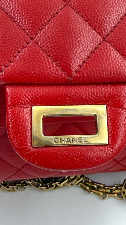 CHANEL 2.55 Double Flap Caviar rouge