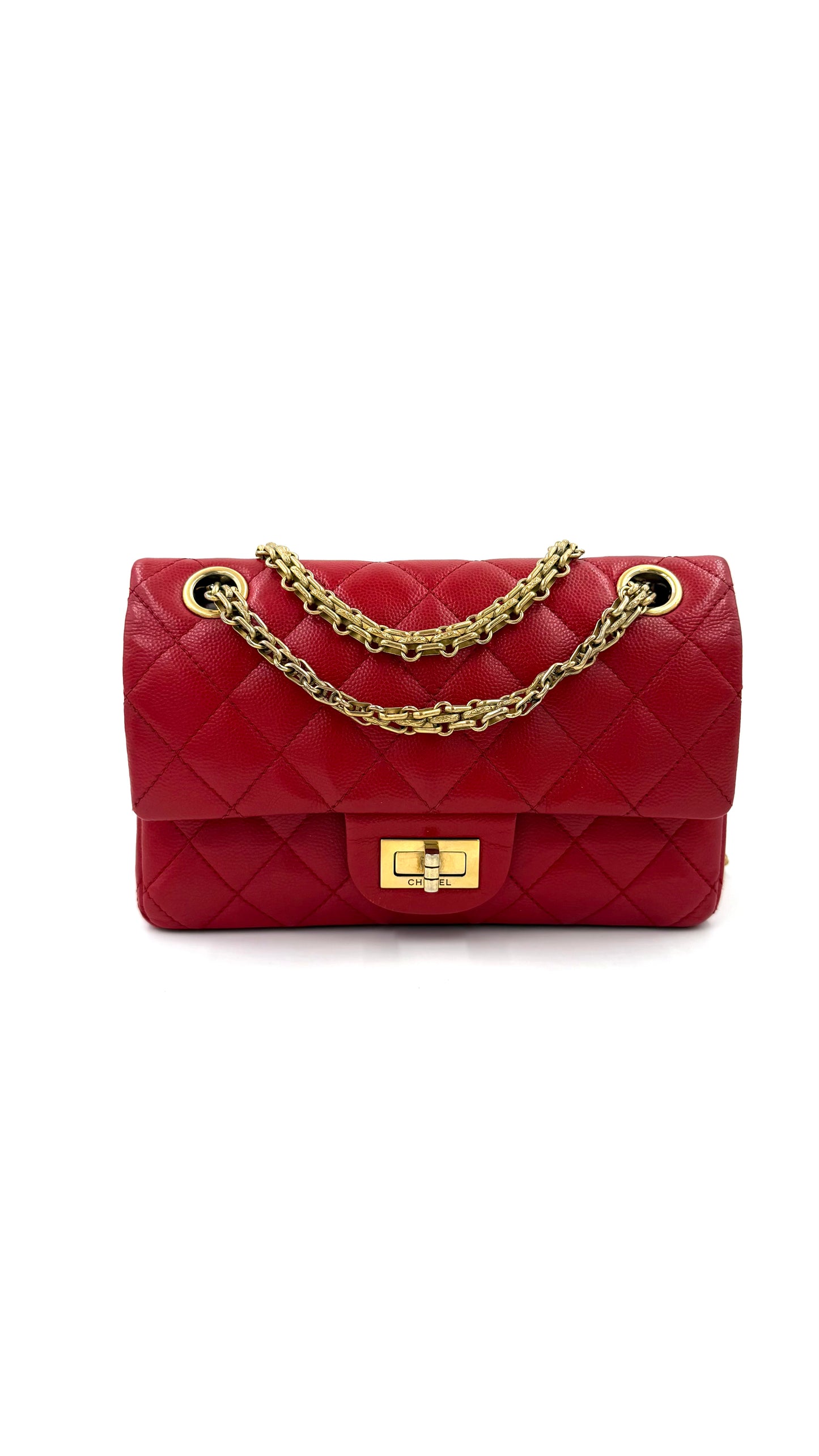 CHANEL 2.55 Double Flap Caviar rouge