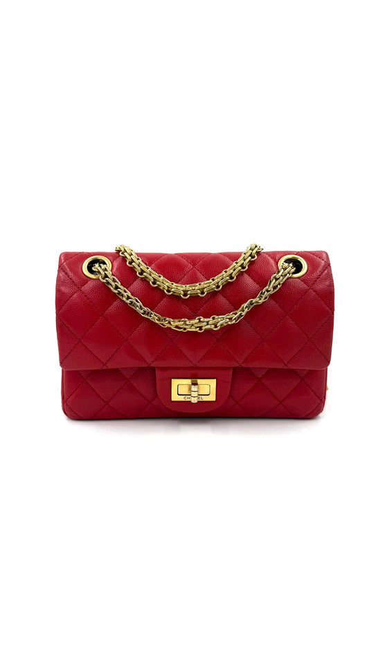 CHANEL 2.55 Double Flap Caviar rouge