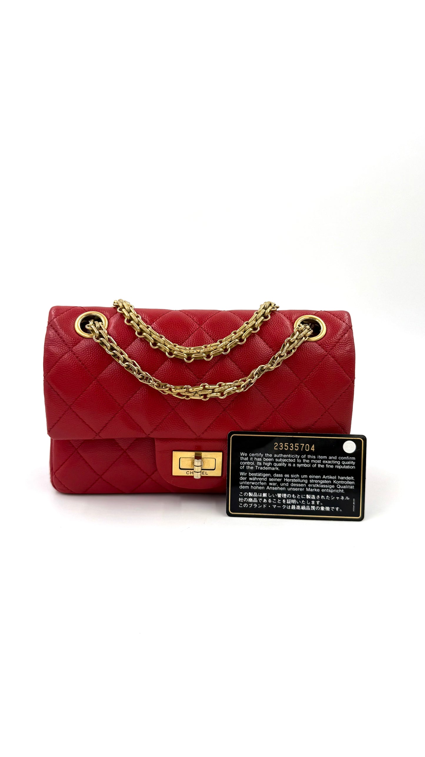 CHANEL 2.55 Double Flap Caviar rouge