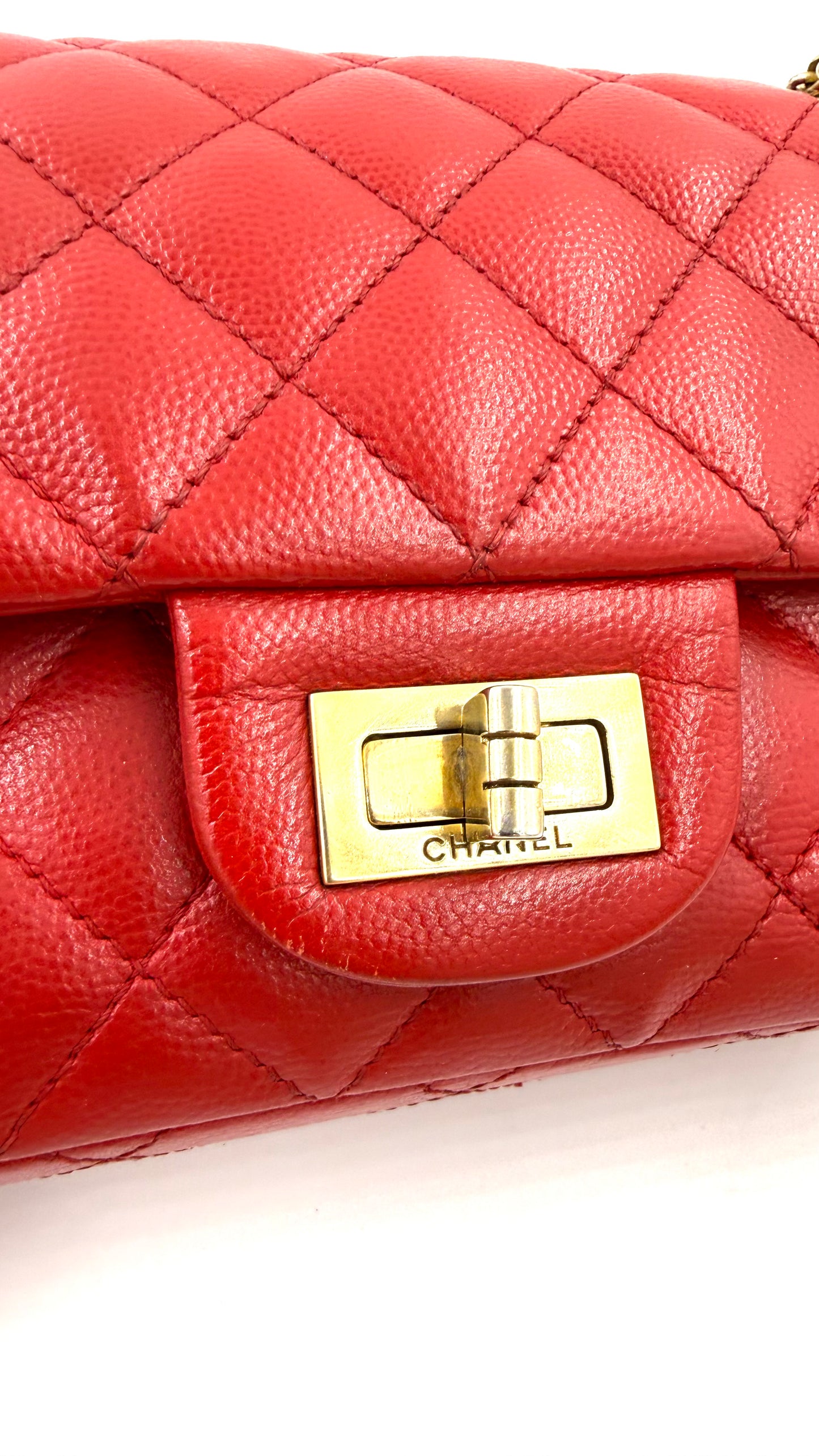 CHANEL 2.55 Double Flap Caviar rouge