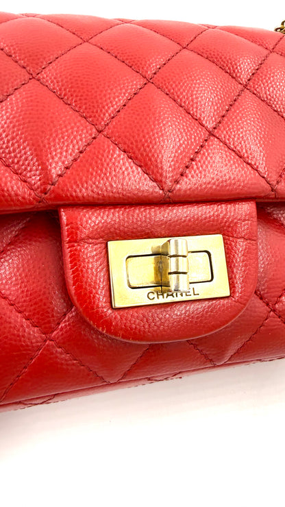 CHANEL 2.55 Double Flap Caviar rouge