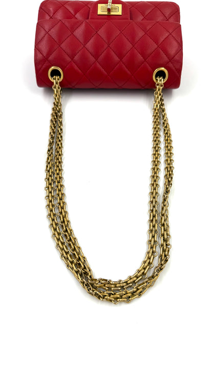 CHANEL 2.55 Double Flap Caviar rouge