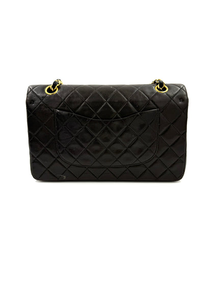 CHANEL Timeless Double Flap medium Lammleder schwarz GHW Vintage