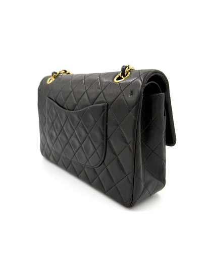 CHANEL Timeless Double Flap medium Lammleder schwarz GHW Vintage