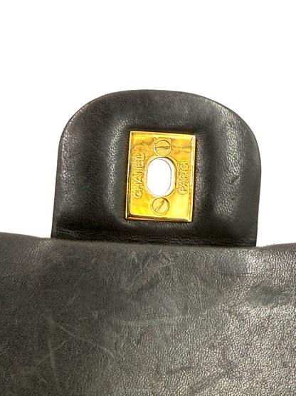 CHANEL Timeless Double Flap medium Lammleder schwarz GHW Vintage