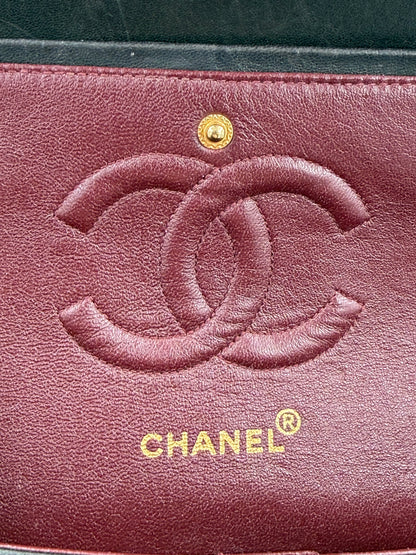 CHANEL Timeless Double Flap medium Lammleder schwarz GHW Vintage