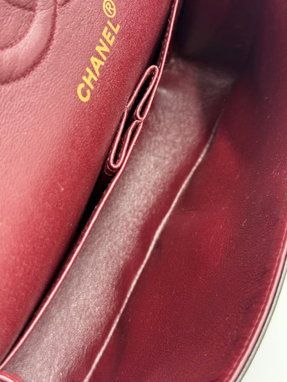 CHANEL Timeless Double Flap medium Lammleder schwarz GHW Vintage