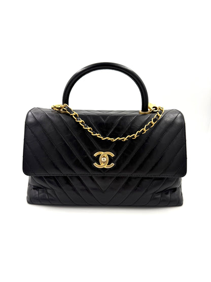 CHANEL Top Handle Jumbo schwarz Lammleder
