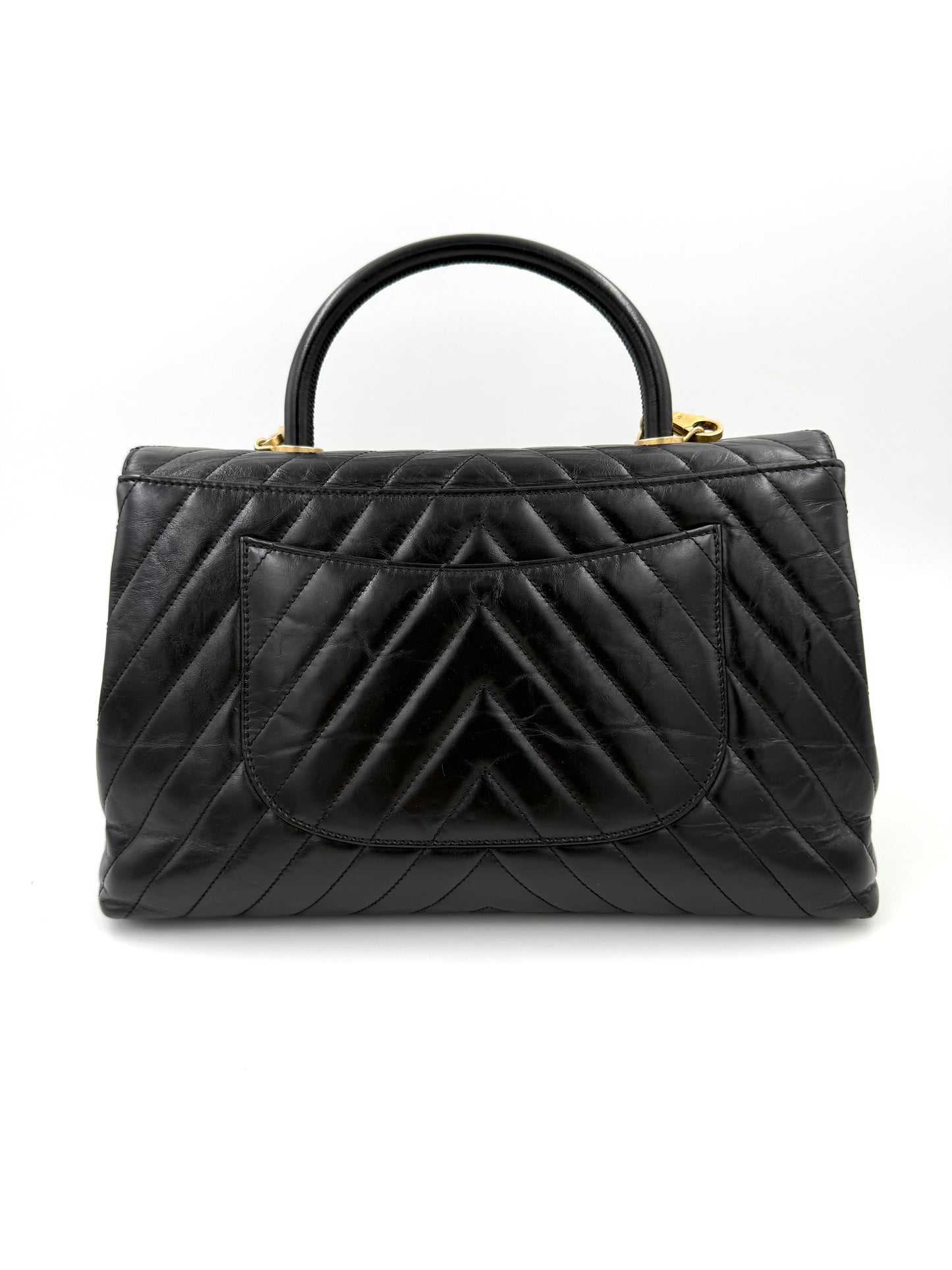 CHANEL Top Handle Jumbo schwarz Lammleder