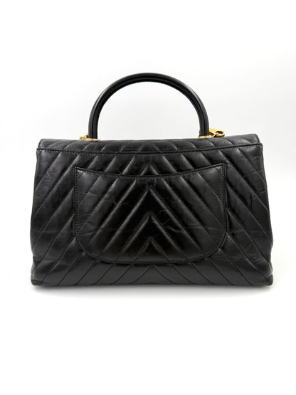 CHANEL Top Handle Jumbo schwarz Lammleder