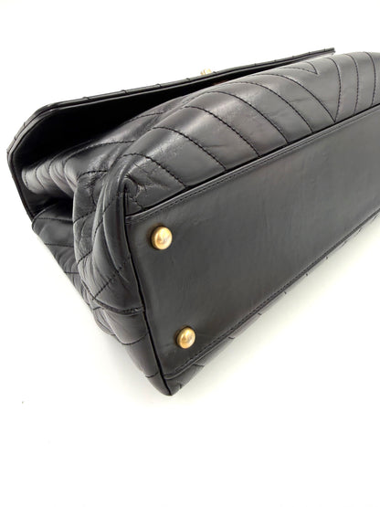 CHANEL Top Handle Jumbo schwarz Lammleder