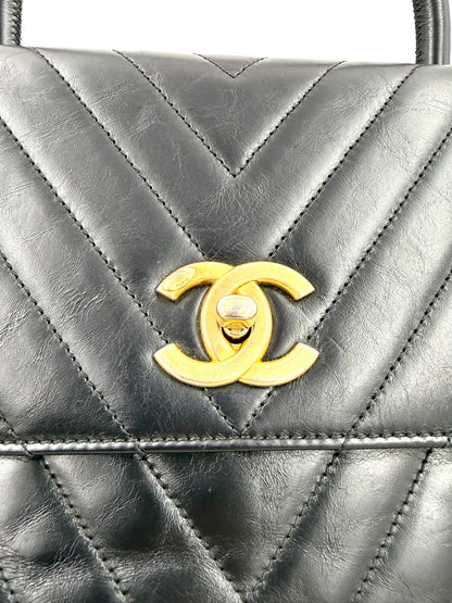 CHANEL Top Handle Jumbo schwarz Lammleder