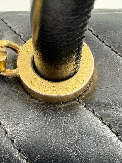 CHANEL Top Handle Jumbo schwarz Lammleder